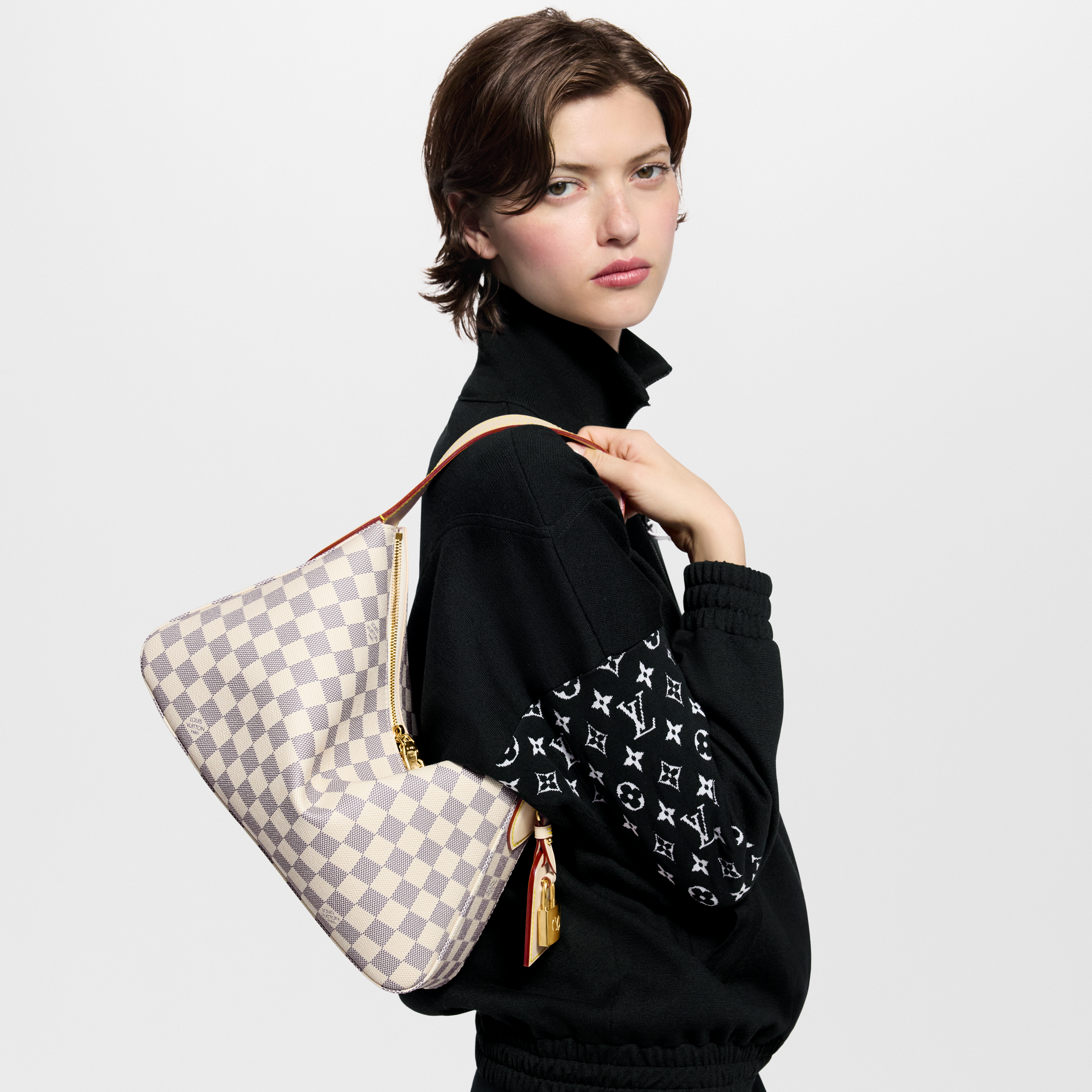 Damier Azur Women's Bags Newness Slouchy PM | Louis Vuitton ® (Product zoom)